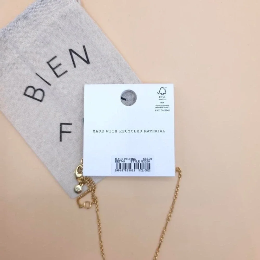 Madewell Gold and blue lapis‎ lazuli necklace